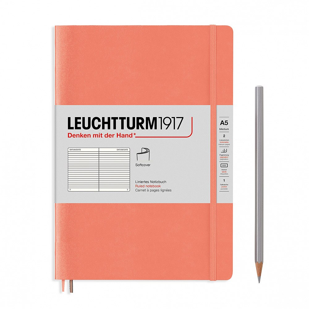 Leuchtturm, Journal, Art & School, Medium, A5, Softcover, Ruled, 443491, Bellini